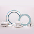 European Style Dinnerware Set Service for 4 Bone China Dinnerware Sets Unbreakable Porcelain Dinner Sets Coffee Cup and Saucer Tableware Set Steak Dinner Plates Dish Set Sky Blue Malang-2