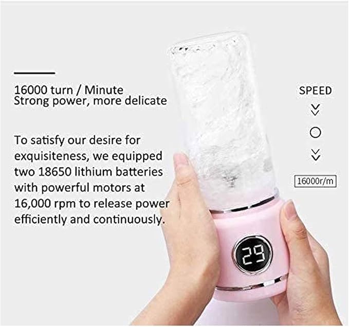 Portable Personal Size Blender Shakes and Smoothies Mini Jucier Cup USB Rechargeabl Pink (Color : A)