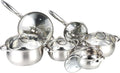 W Home 12-Piece Induction Ready Stainless Steel Cookware Sets with Glass Lid Silver on Cookware Sets Stainless Steel