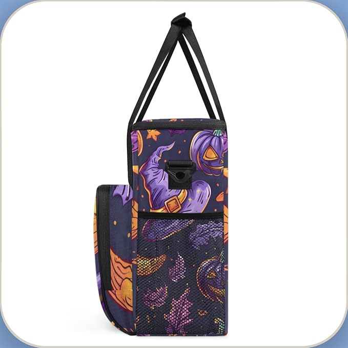 Gothic Pumpkin Coffee Maker Carrying Bag Halloween Pumpkin Travel Storage Bag Compatible with K-Mini or K-Mini Plus Single Serve Coffee Brewer Carrying Case with Multiple Pockets &amp Shoulder Stra