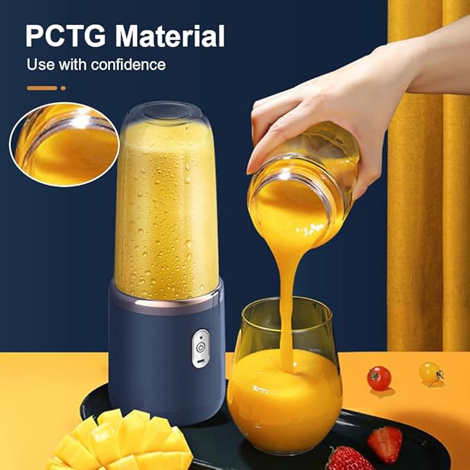 Portable Blender Wireless Personal Size Blender with 6 Sharp Blades Mini Fruit Juice Blender for Shakes and Smoothies