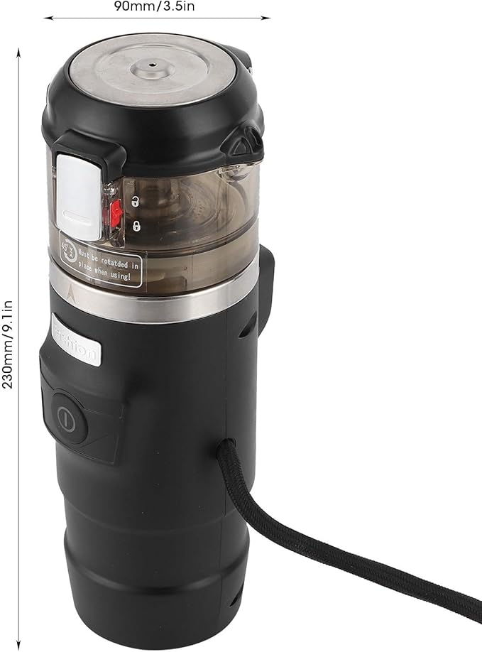 Portable Car Coffeemaker 12V Electric Coffee Machine with Cigarette Lighter Power Supply Automatic Temperature Control Spill Proof Design Durable Nylon and Stainless Steel