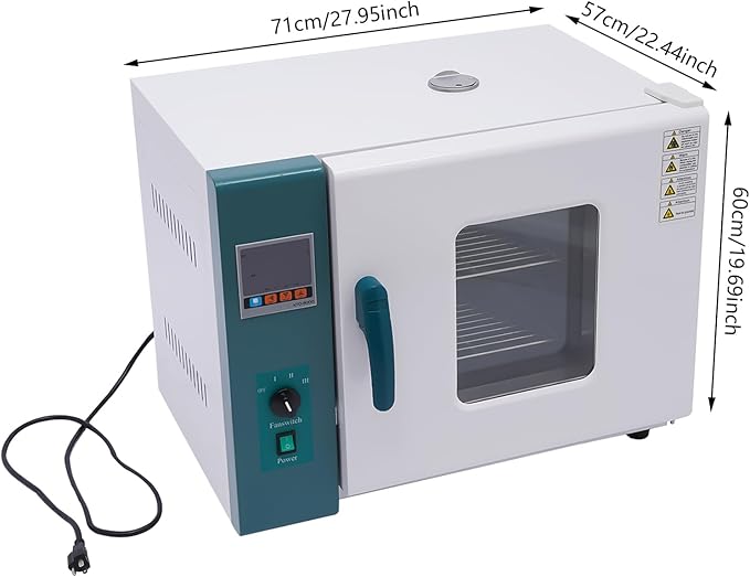 45L/12gal Lab Convection Oven 1500W Digital Forced Air Convection Drying Oven with Dual-Layer Tempered Glass Window Constant Temperature Blast Vacuum Drying Oven 101-0AB