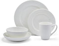 Mikasa Levi 40 Piece Bone China Dinnerware Set Embossed Plates Bowls Chip-Resistant Lightweight Elegant and Durable Service for 8 White