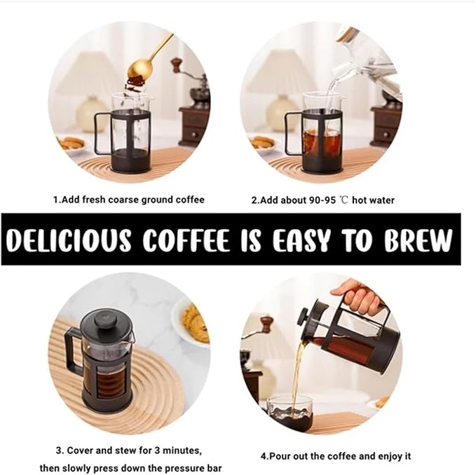 Fit for 600ml Heat Glass Coffee Pot - Percolator Coffee Brewer &amp Tea Maker with Filtration - French Press Coffee Maker(600ml)