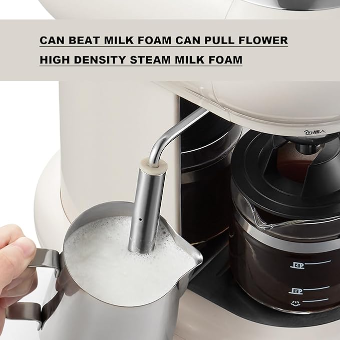 Home Retro Coffee Machine Semi Automatic Espresso Machine with Steam Frother 5bar Water Tank 240ml 15s High Pressure Extract