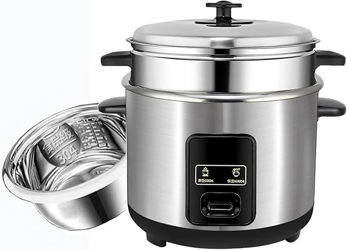 Rice Cooker (3/4/5L) 304 Stainless Steel Inner Pot Intelligent Insulation Make Rice &amp Steam Food &amp Vegetables 220-240V US/EU Power(5L) zz-0326