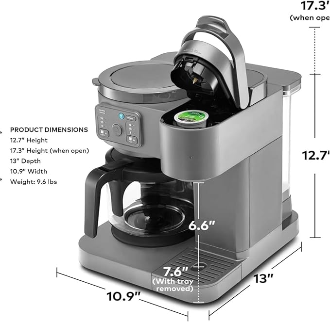K Duo Coffee Maker for Hot and Iced Drinks Single Serve KCup Pod Brewer and 12 Cup Carafe Drip Coffee Pot 60oz Water ReservoirPause &amp Pour Feature Perfect for Home &amp Office Use