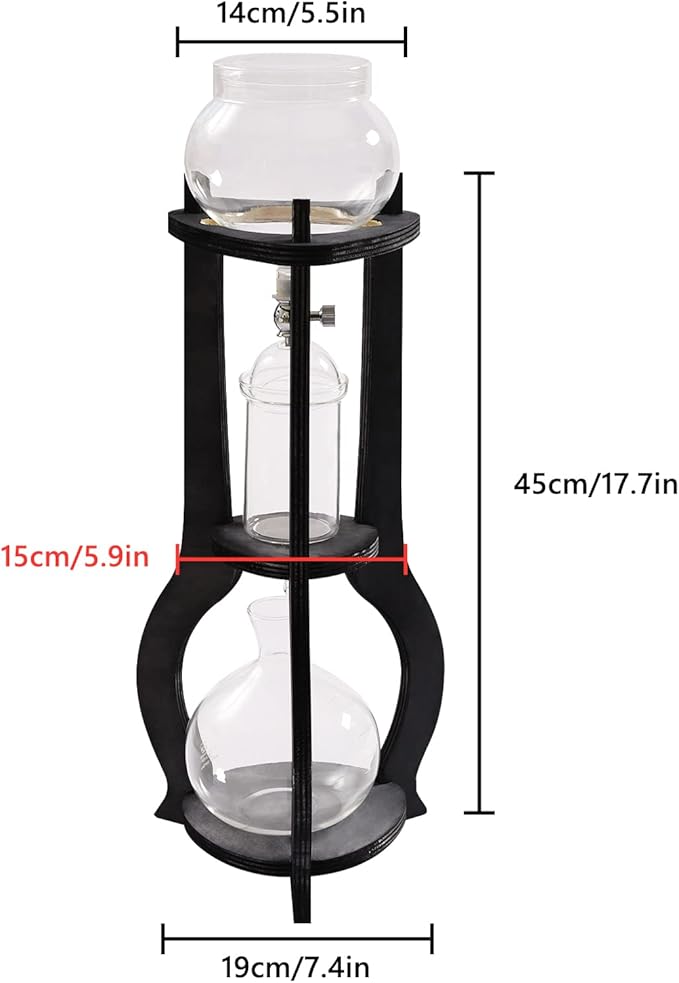 DNYSYSJ Iced Coffee Cold Brew Drip Tower 600ml Coffee Maker Ice Coffee Machine 6-8 Cup (Grey)