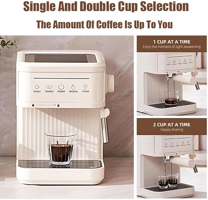 Espresso Machine 20 Bar Semi Automatic Coffee Makers With Milk Frother Steam Wand Touch Screen 60 Oz Water Tank Coffee Machine For Home Latte Machine Gifts For Coffee LoverBlack