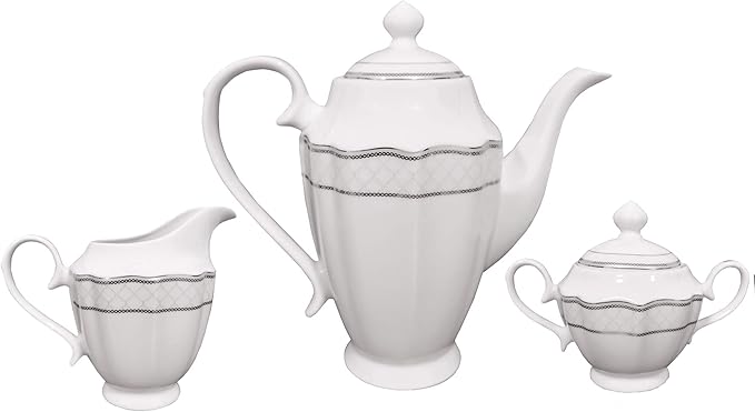 Lorren Home Trends Lace-57 Dinnerware Set for Entertaining One Size Silver
