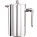 Service Ideas PDWSA1000PS Double Wall Coffee Press Stainless Steel Polished 33.8 oz.