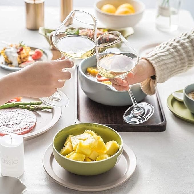 GaRcan Dinner Plate Luxurious Dinner Set for Party or Wgifts Dinnerware Sets Dinner Plates 46 Pieces Dish Sets Includes Bowls/Dessert Plates/Saucers Dishwasher &amp Microwave Safe/Natural (Natural