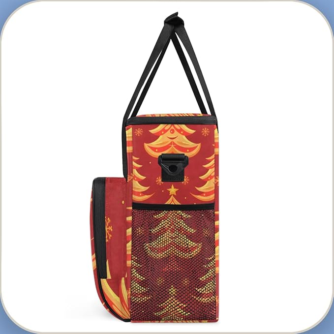 Christmas Festivals Coffee Maker Carrying Bag Watercolor Tree Travel Storage Bag Compatible with K-Mini or K-Mini Plus Single Serve Coffee Brewer Carrying Case with Multiple Pockets &amp Shoulder S