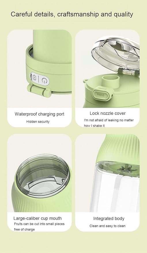 Large-capacity personal size blenders42oz Cordless Personal Small Blender USB-C Rechargeable &amp Self Cleaning - Mini Travel Blender with Stainless Steel Blade (PINK)