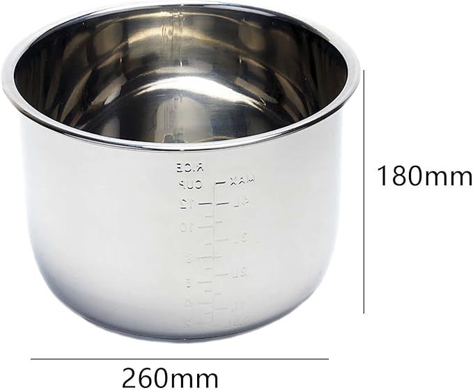 Rice Cooker Inner Container Pot Inner Multifunctional Easy Clean 8L Non Stick 0.8 Stainless Steel Sturdy Rice Cooker Liner