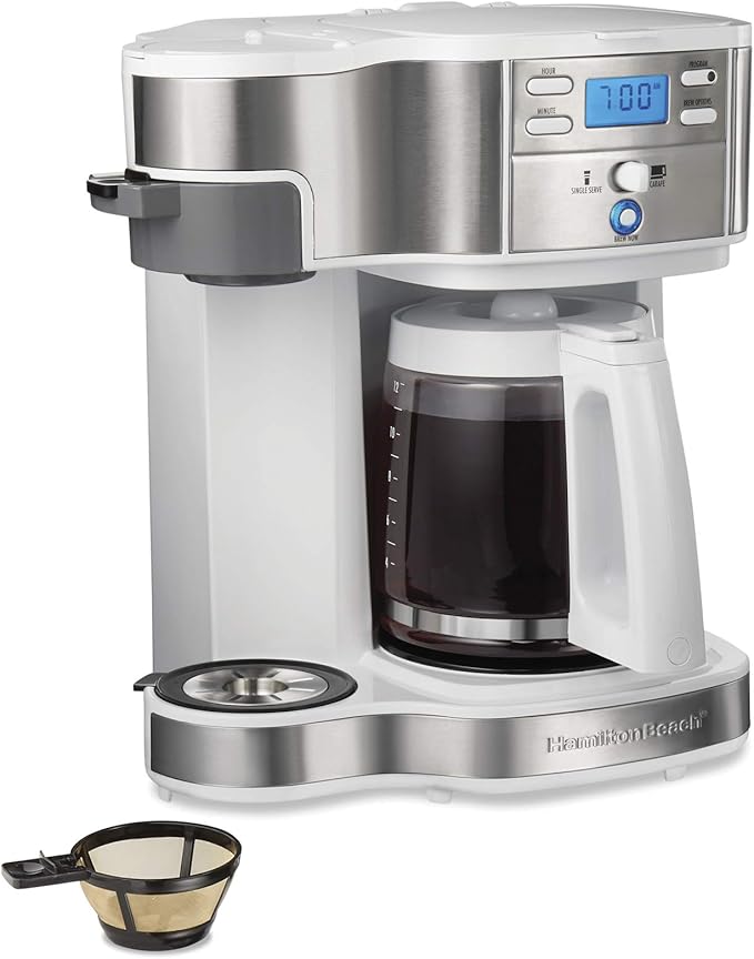 Hamilton Beach 2-Way 12 Cup Programmable Coffee Maker &amp Fresh Grind Electric Coffee Grinder