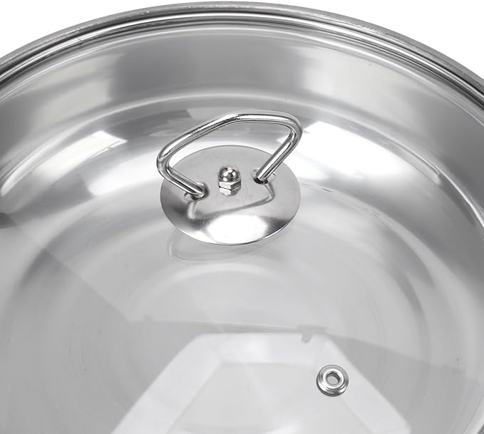 Stainless Steel Cookware Set 7.8lb Thickened Pots and Pans with Glass Lids - Non - Stick Rustproof Even Heating for Home and Restaurant Kitchen Use