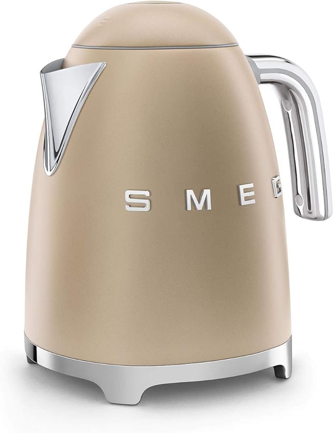 Smeg Electric Kettle Matte Champagne &amp 2-Slice Toaster Matte Champagne