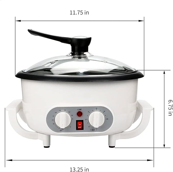 Upgrade Coffee Roaster Machine for Home Use 110V Household Electric Coffee Bean Roaster with Timer 0-240℃ Temperature Adjust