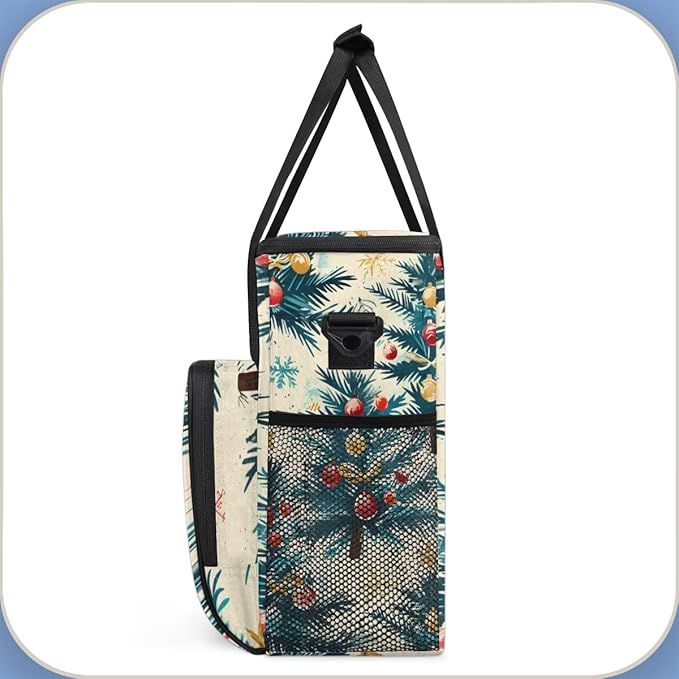 Christmas Tree Xmas Coffee Maker Carrying Bag Portable Travel Storage Tote Bag Compatible with K-Mini or K-Mini Plus Single Serve Coffee Brewer Carrying Case with Multiple Pockets &amp Shoulder Str