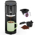 COWSAR Single Serve Coffee Maker Two Holders for Capsule &amp Ground Adjustable Funnel Height Brew 6oz to 14oz One-Touch Switch Security protection Easy to Clean Commercial Ideal for Home/Offi