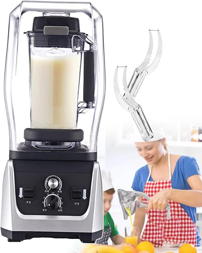 Professional Blender Juicer/Cooking Machine With Soundproof Cover Electric Kitchen Mixer (2.5L/5L) Commercial Beverage Machine For Sauces 7 Gears Speed 1680W2.5L