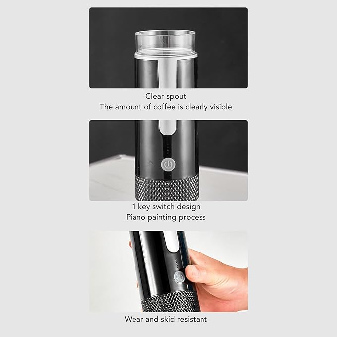 Cosiki Portable Coffee Machine Cordless Automatic Rechargeable Maker USB C Charging Coffee Maker 1200mAh Battery Portable Brewer with Compact Design Ideal for Camping Hiking Travel