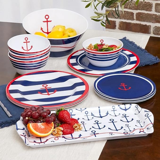 The Lakeside Collection Lake Melamine Dinnerware - Set of 4 Salad Bowls
