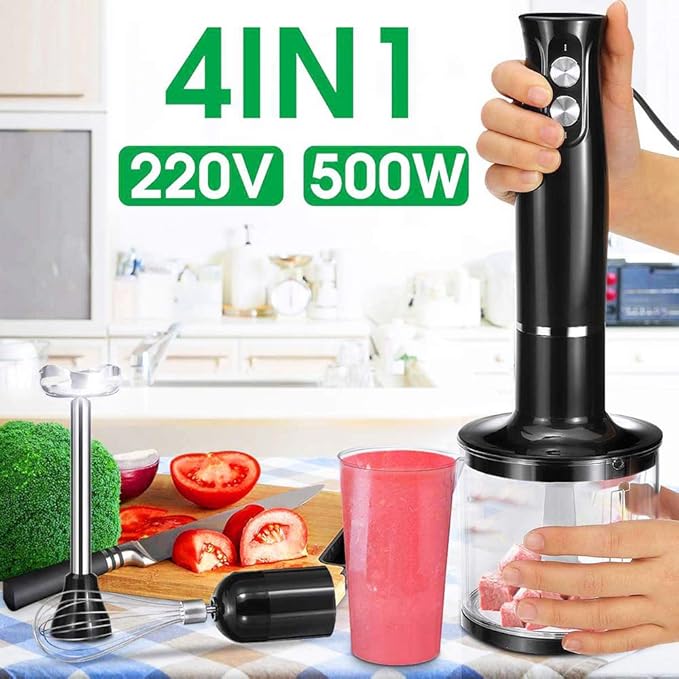 Food mixer complementary food stick 4-in-1 household handheld juicer milkshake and meat grinder