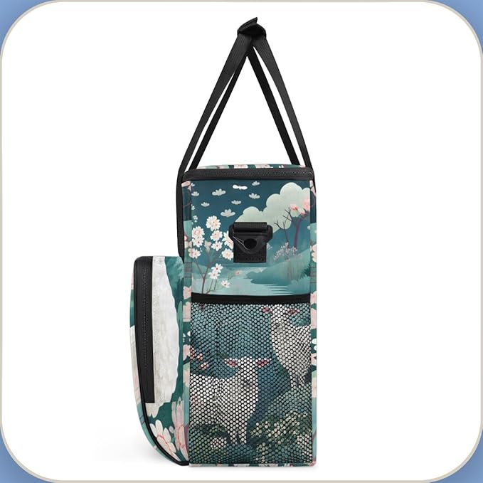 Sheep Flowers Coffee Maker Carrying Bag Portable Travel Storage Tote Bag Compatible with K-Mini or K-Mini Plus Single Serve Coffee Brewer Carrying Case with Multiple Pockets &amp Shoulder Strap