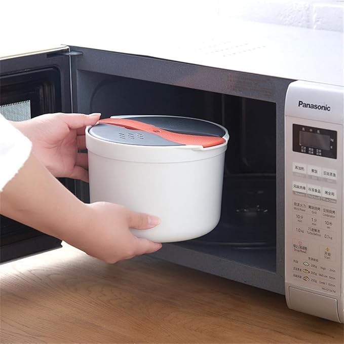 Microwave Rice Cooker - Versatile Steamer Rice Pasta Vegetables &amp Soups | Compact &amp Easy to Clean Kitchen Tool