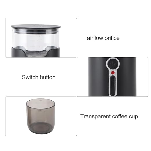 SUNGOOYUE USB Rechargeable Mini Coffee Maker Portable Wireless Coffee Maker for Home Black (#4)