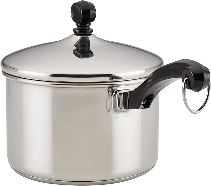Farberware Classic Stainless Steel Sauce Pan/Saucepan with Lid 3 Quart Silver