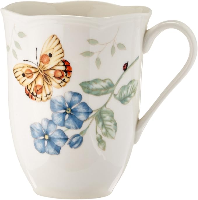 Lenox Dinnerware Set Butterfly Meadow 18-Piece Set Service For 6 White Porcelain Butterfly And Flower Designs Plates And Bowls Sets Dishwasher Safe Home &amp Kitchen (18 Pieces Assorted)