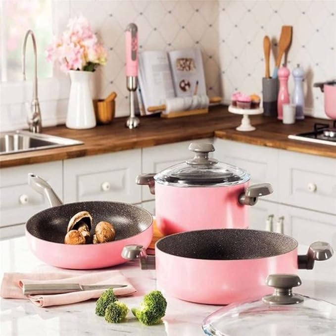 Cookware Cookware Set Kitchenware Saucepan Cooking Pot and Pan Set Non- St?ck Granite Stainless Steel Kitchen