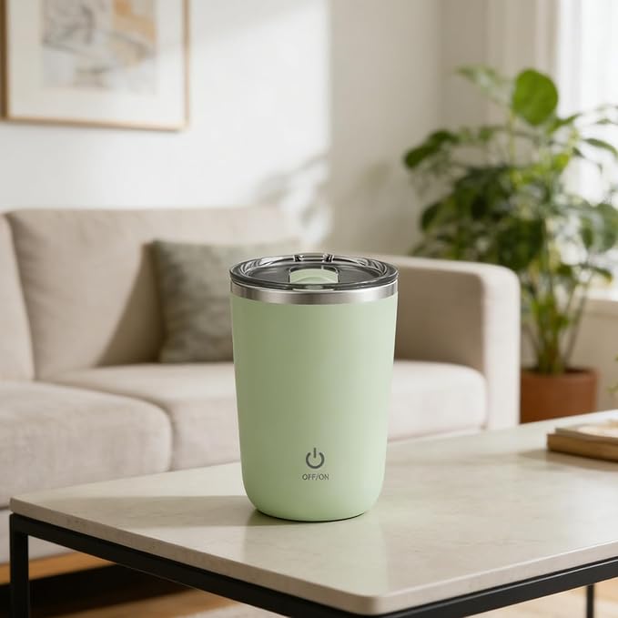 Automatic Magnetic Stirring Coffee Cup with USB Charging for Hot and Cold Drinks At Work Home Or Travel
