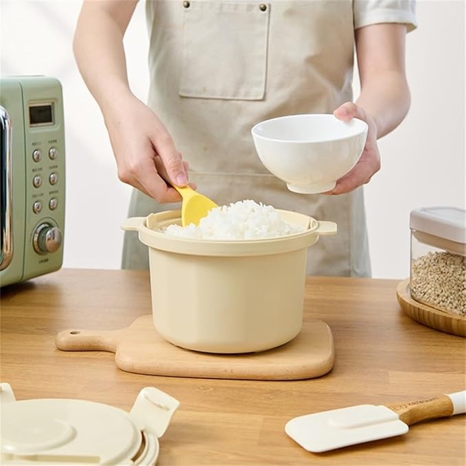Microwave Rice Cooker And Steamer Pot With Steam Circulation For Even Cooking Of Rice Pasta And Vegetables Portable Design For Travel And Easy Maintenance
