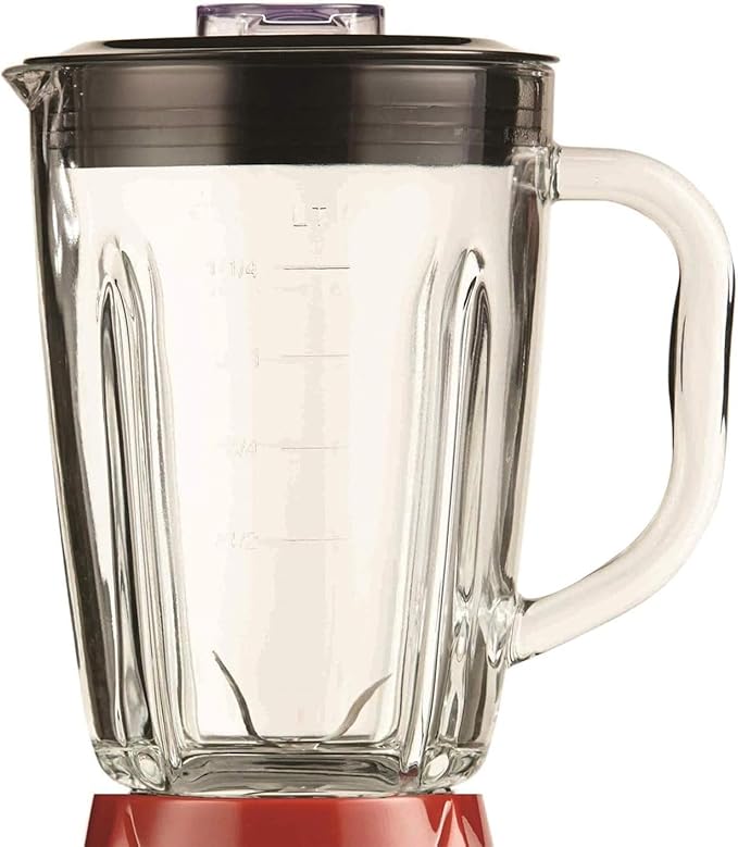 550W 12-Speed Countertop Blender with Pulse &amp Glass Jar – Ice Crusher Smoothie &amp Shake Maker BPA-Free 42oz Jar Stainless Steel Blades – Black and Red Kitchen Blender (Red)