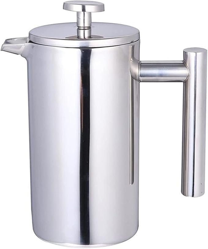 Cafetiere Coffee Maker 350/800/1000ML Coffee Pots Double Layer Stainless Steel Coffee and Tea Maker French Press Heat Preservation Mug French Press Stainless Steel Coffee Pot (Color : 750ml)