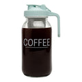 Primula Mason Jar Cold Brew Iced Coffee Maker with Stainless Steel Filter and Easy Pour Lid Durable Glass Pitcher Fits in Most Fridge Doors Dishwasher Safe Made without BPA 2-Quart Aqua