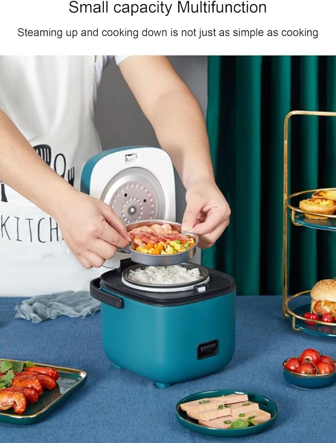 1.2L Mini Rice Cooker - Multi-Function Removable Nonstick Pot for Cooking Rice Soup Stews &amp Oatmeal Suitable for 1-3 PeopleRed