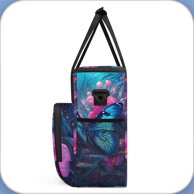 Watercolor Butterfly Coffee Maker Carrying Bag Gothic Butterfly Travel Storage Bag Compatible with K-Mini or K-Mini Plus Single Serve Coffee Brewer Carrying Case with Pockets &amp Shoulder Strap