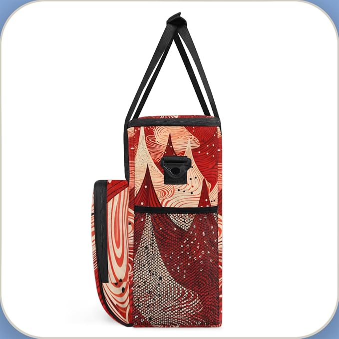 Mystical Christmas Tree Coffee Maker Carrying Bag Travel Storage Bag Compatible with K-Mini or K-Mini Plus Single Serve Coffee Brewer Carrying Case with Multiple Pockets &amp Shoulder Strap