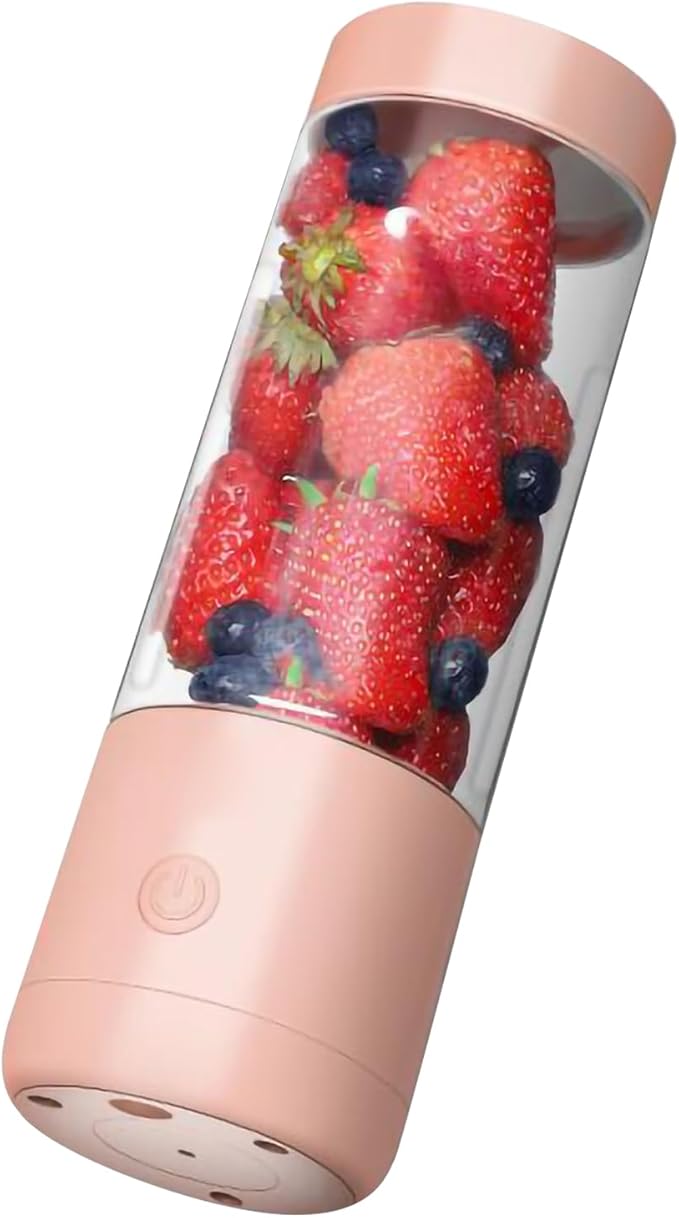 Zerodis Portable Blender High Speed Rotation Multifunctional USB Electric Juicer for Home Travel 400ml Juice Extractor with travel blender for fruits and vegetables (Double-edged)