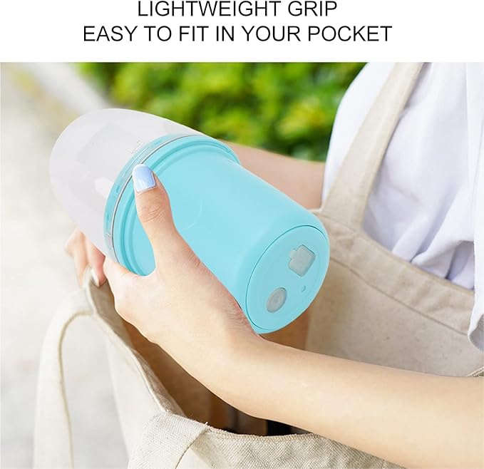 260ml Portable Juicer Cup Portable Juicer Cup with USB Cable Multifunctional Fruit Mixing Machine for Gym Travel Kitchen (Blue)