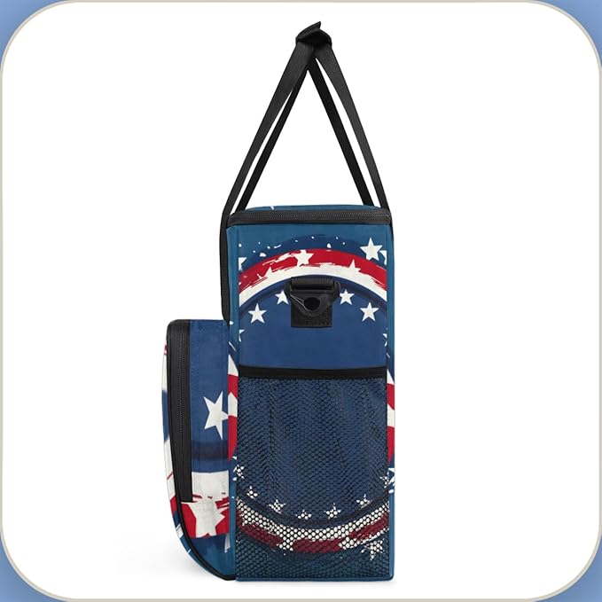 Shining Stars 4th of July Coffee Maker Carrying Bag Travel Storage Bag Compatible with K-Mini or K-Mini Plus Single Serve Coffee Brewer Carrying Case with Multiple Pockets &amp Shoulder Strap