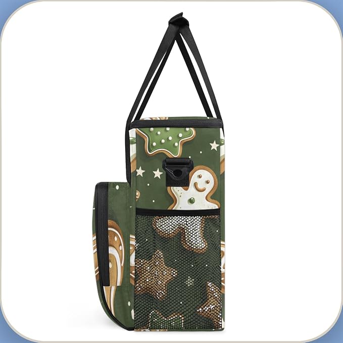 Graffiti Gingerbread Man Coffee Maker Carrying Bag Travel Storage Bag Compatible with K-Mini or K-Mini Plus Single Serve Coffee Brewer Carrying Case with Multiple Pockets &amp Shoulder Strap