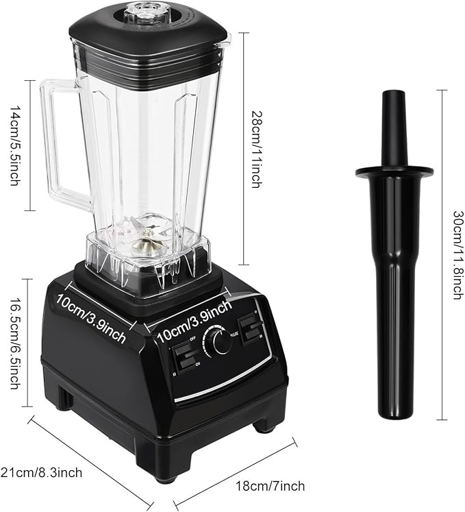 Smoothie Blender 2200W Electric Blender with 6-edge 402 Stainless Steel Blade 68oz BPA Free Jar Small Smoothie Blender with Low Noise 80DB for Milkshakes Smoothies Sauces Fresh Juices