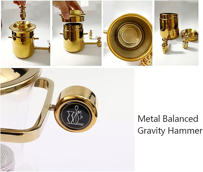 LYNICESHOP Belgian Coffee Pot Gold Belgium Royal Family Balance Syphon Coffee Tea Pot Maker Coffee Machine Set Belgium Luxury Royal Family Balance Syphon Siphon Coffee Maker